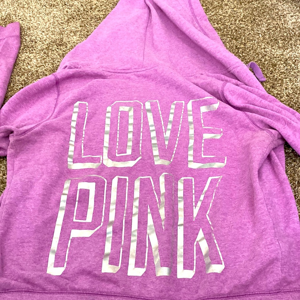 Victoria’s Secret PINK zip hoodie M in bright purple/pink